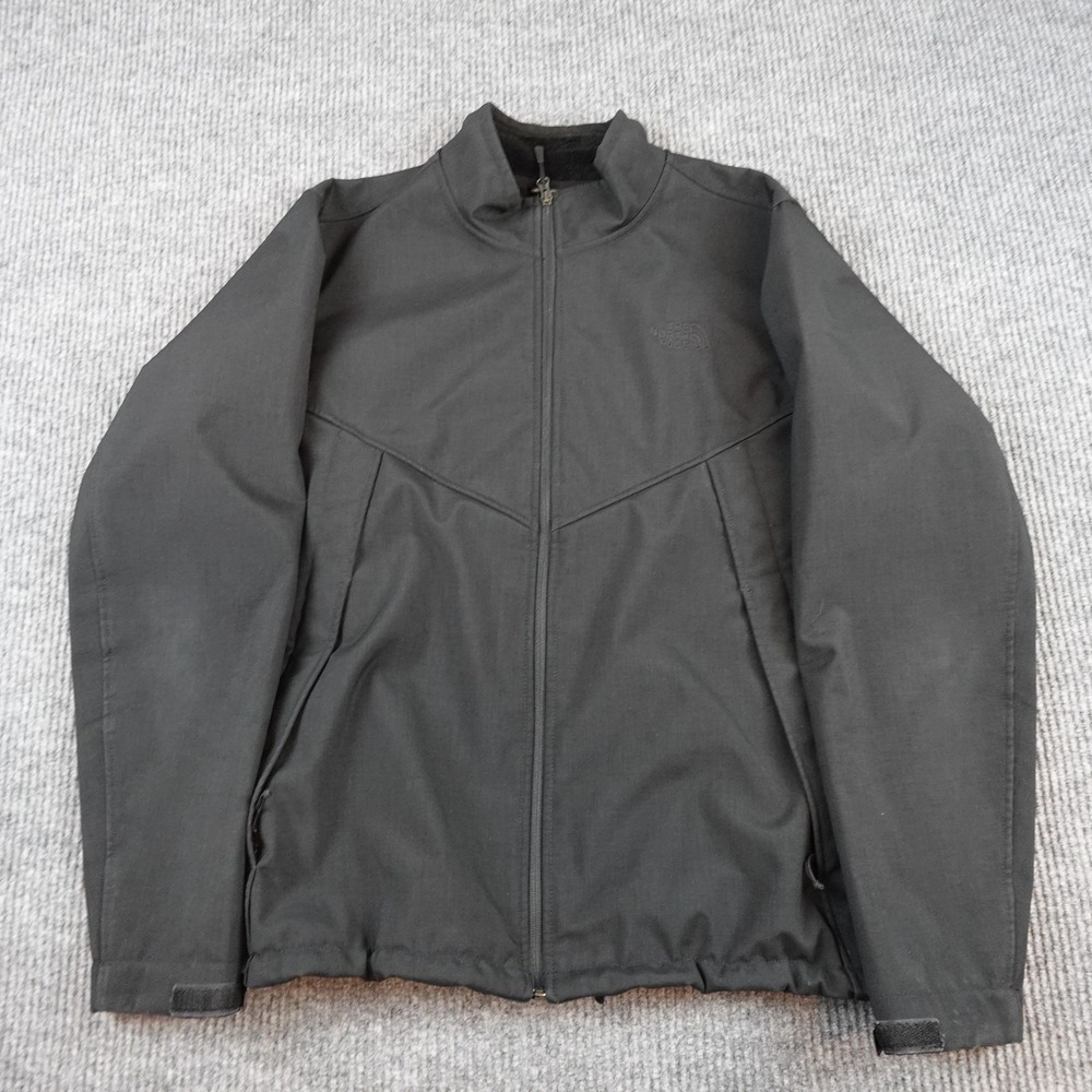The North Face Jacket Mens XL Black Full Zip Softshell Fleece Lined Outdoor